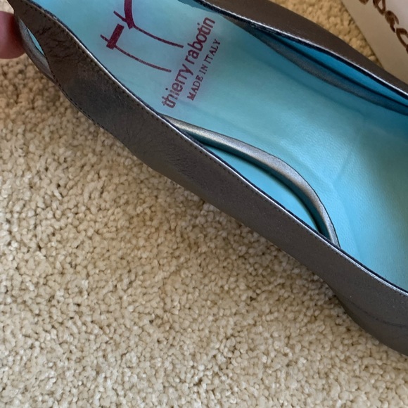 Thierry Rebotin metallic leather sling backs sz 38 - Picture 3 of 5